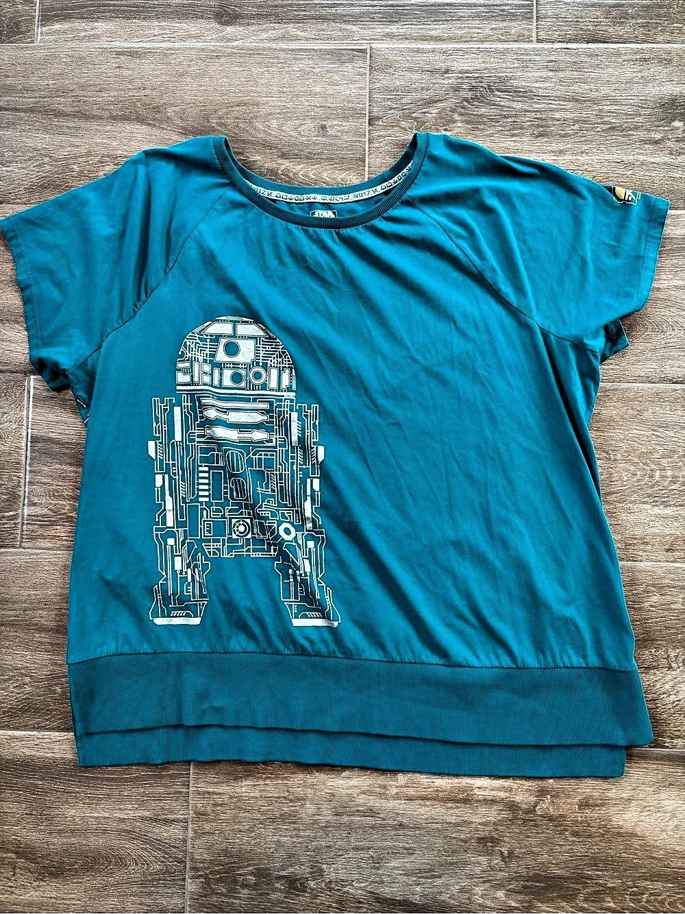 Star Wars Women’s 2X Droid Graphic Short Sleeve Tee Teal Disney R2D2 Casual